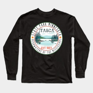 mississippi river,Funny Itasca State Park Minnesota Vintage Travel Decal Long Sleeve T-Shirt